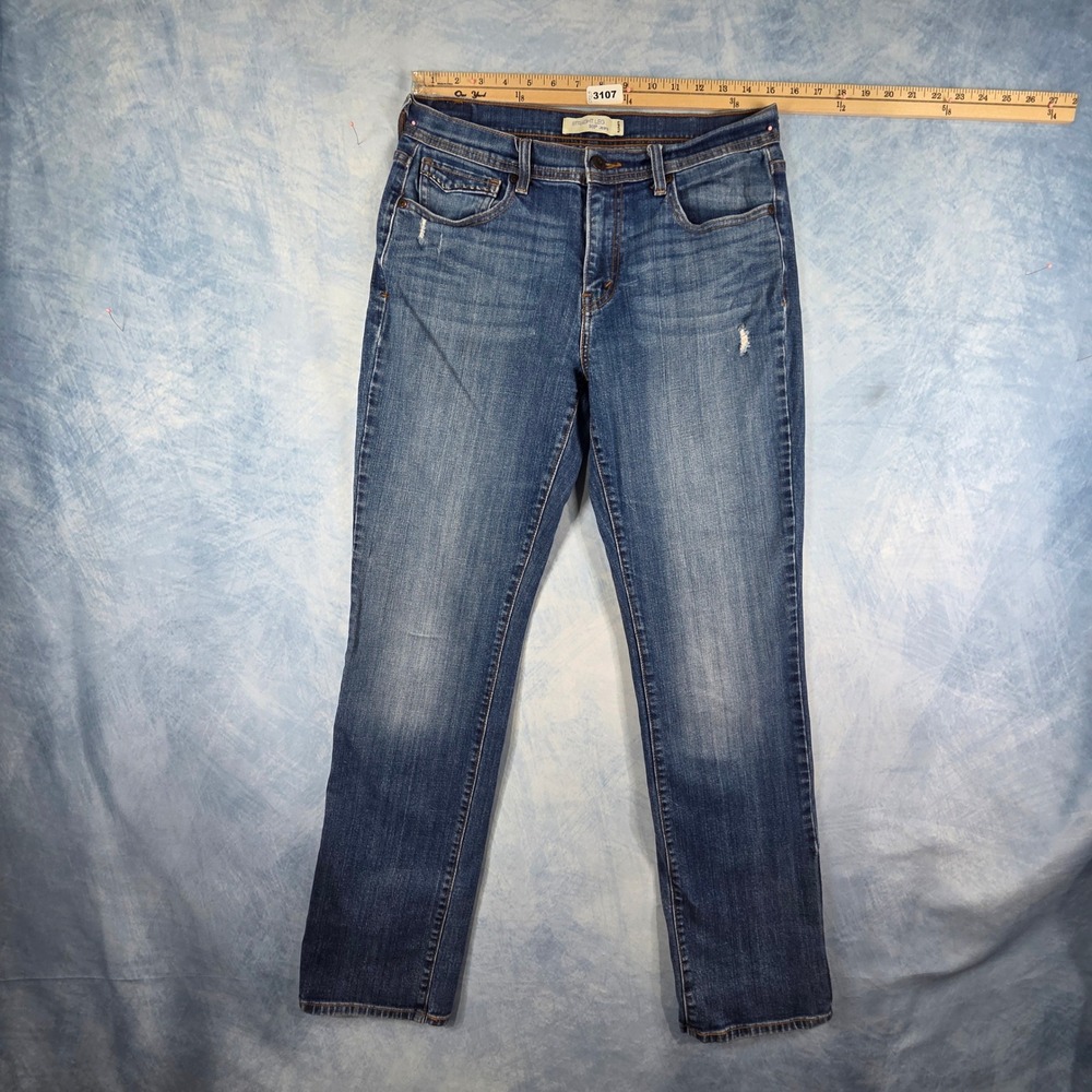 Levis 505 Straight Leg Jeans Womens 10 Medium Wash Blue Denim Stretch 3107